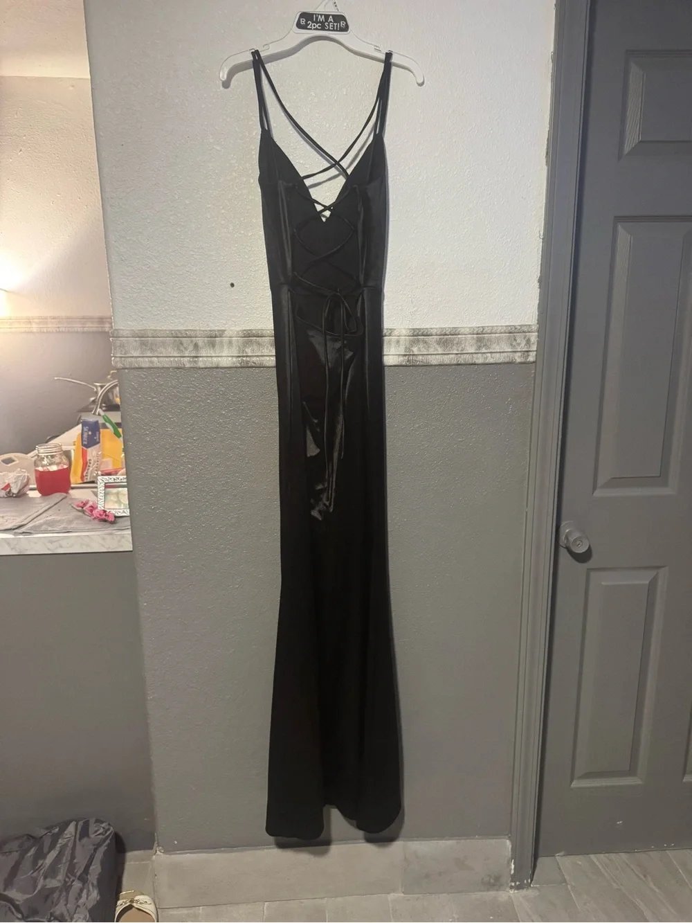Windsor Black Satin Slip Chemise